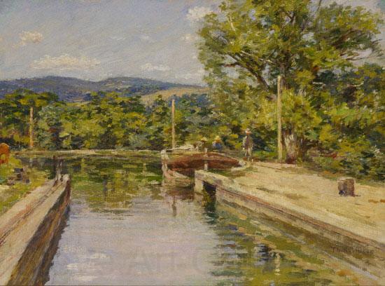 Theodore Robinson Canal Scene Norge oil painting art